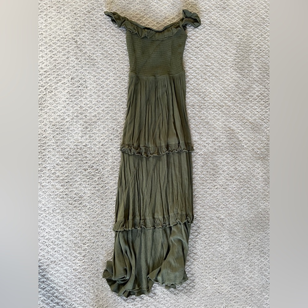 Express Off the Shoulder Ruffle Maxi Dress